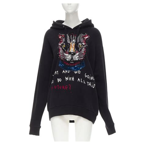 gucci sequin cat hoodie|Women's Designer Luxury Sweatshirts .